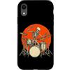 Vintage Skeleton Drummer Rock Band Conce Custodia per iPhone XR Skeleton Drummer Punk Concert Rock N Roll Batteria