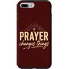 Faith Revival Studio Custodia per iPhone 7 Plus/8 Plus La preghiera cambia le cose La fede cristiana Croce Gesù Bibbia