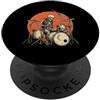 Vintage Skeleton Drummer Rock Band Conce Scheletro Drummer Rock Band Drumming Heavy Metal Drum Player PopSockets PopGrip Adesivo