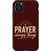 Faith Revival Studio Custodia per iPhone 11 Pro Max La preghiera cambia le cose La fede cristiana Croce Gesù Bibbia
