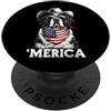 Merica USA Patriotic Cute Funny 4th of J Cappello da cowboy con bandiera americana di San Bernardo PopSockets PopGrip Adesivo