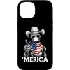 Merica USA Patriotic Cute Funny 4th of J Custodia per iPhone 14 Robot Ingegnere Robotica AI Scienza Bandiera Americana Bandana