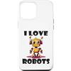 Robots, Space Tech and Robotics Custodia per iPhone 12 Pro Max I love Robots, divertente Robot