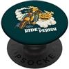Pumpkin Motorcycle Biker Outfits for Hal Dolcetto o scherzetto giro o perire divertente Halloween zucca motociclista PopSockets PopGrip Adesivo