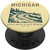 Design Naturali del Michigan Tipografia Vintage dei Grandi Laghi del Michigan PopSockets PopGrip Adesivo