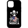 Merica USA Patriotic Cute Funny 4th of J Custodia per iPhone 12/12 Pro Robot Ingegnere Robotica AI Scienza Bandiera Americana Bandana