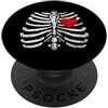 Vintage Halloween Skeleton Heart Rib Cag Skeleton Heart Rib Cage X-Ray Funny Halloween PopSockets PopGrip Adesivo