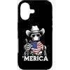 Merica USA Patriotic Cute Funny 4th of J Custodia per iPhone 17 Robot Ingegnere Robotica AI Scienza Bandiera Americana Bandana