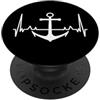 Segeln Anker Herzschlag Meer Angeln Ancora battito cardiaco mare pesca vela PopSockets PopGrip Adesivo