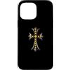 LUKE GALLERY Custodia per iPhone 13 Pro Max The Yellow Shine Pave Diamonds Silver Cross