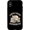 Humor Currently Avoiding Funny Custodia per iPhone X/XS Divertente gatto attualmente evitando le responsabilità umore