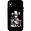 Merica USA Patriotic Cute Funny 4th of J Custodia per iPhone X/XS Robot Ingegnere Robotica AI Scienza Bandiera Americana Bandana