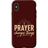 Faith Revival Studio Custodia per iPhone X/XS La preghiera cambia le cose La fede cristiana Croce Gesù Bibbia