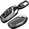 Rondrive Cover portachiavi adatta per MG HS ZS Hybrid EHS MG4 MG3 Hybrid+ MG5 MG6 MG7 S5 EV ES5 MG metallo chiave auto custodia portachiavi 3 tasti accessori fibra di carbonio nero
