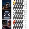 Catekro 30x Luci Ingombro LED 12V-24V, con 4 LED, Rosso+Giallo+Bianco