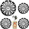 MOTO SPORT MONDO COPRICERCHIO COPRICERCHI DA 14 POLLICI COPRIRUOTA AUTO PER PNEUMATICI 175/65 R14 CC190 KIT COPPE PLATTO PER RUOTE COPRI CERCHI SILVER & BLACK 1 SET DI 4 PEZZI MATERIALE ABS VERNICIATURA AD ACQUA