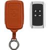 kwmobile Custodia Chiavi Vera Pelle Compatibile con Renault con 4 tasti Smart Key (solo Keyless Go) Custodia - Car Key Case con Anello Portachiavi - Accessori Auto - marrone