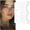 GUIZIYAO 12 Pezzi Lentiggini Glitter Tatuaggio Facciale, Tatuaggi Temporanei Lentiggini Anti-Udore e Impermeabili, Stelle e Punti, Glitter Freckles Face Tattoo per Festival Musicali Spiaggia e Feste (Argento)
