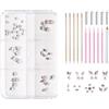 GWEOR Kit Brillantini Denti Professionale, 6 Scomparti Cristalli Bianchi per Gioielli Dentali Fai da Te, Set Decorazione Sorriso Elegante e Brillante, Strass Dentali Estetici senza Colla per Donna