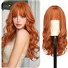 Sofeiyan Parrucca Lunga Riccia,60 cm Rosso Ramato Parrucca Ondulata Donna con Frangia,Sintetica Resistente al Calore per le Donne con Capelli Radi Indossare Tutti i Giorni Feste