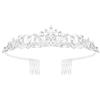 Pruadeor Tiara con strass e cristalli, per ragazze, Durchmesser: 12 cm, Höhe: 2,5 cm