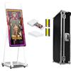 JIAQINMOTD Cabina fotografica a specchio magico da 101,5 cm, portatile per selfie con touch screen da 21,5 pollici, mini PC integrato, luce quadrata RGB, custodia per feste, matrimoni, eventi (bianco, cabina