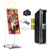 JIAQINMOTD Cabina fotografica a specchio magico da 101,5 cm, portatile per selfie con touch screen da 21,5 pollici, mini PC integrato, luce ad anello RGB, custodia per feste, matrimoni, eventi (bianco, cabina