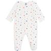 Petit Bateau Pigiama in Velluto Stampato Cuori A0dvw01 Abbigliamento Notte Bambina (Confezione da 1), Bianco Multicolore, 0 Mesi