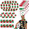 VirgoCCY Pack of 20 Italy Fan Item Flower Chain, Hawaiian Fan Set Italia: 4 x Chains, 4 x Headbands, 8 x Bracelets & 4 x Stickers Italy Euro Football Euro Fan Photo Props Flower Chain