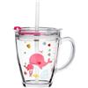 Dvagoent 350ml Bicchiere con Cannuccia Tazza Colazione, Tazza da Latte, con Coperchio, Cannuccia, Pennello per Cannuccia (Balena)