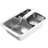 Beatanug Vassoi per cubetti di ghiaccio in acciaio inox con leva, 6 fessure grandi, stampi quadrati per ghiaccio, vassoio in metallo per congelamento rapido, per whisky, cocktail, bar, feste, casa, cucina