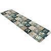 Comart - Tappeto Cucina Austin - Impermeabile - Antiscivolo - Antimacchia - Lavabile in Lavatrice - Passatoia in Poliestere - per Corridoio e Cucina - Made in Italy - Cementine Azzurre - 50x230 cm