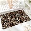 ANNKOOT Tappeto da Bagno in Microfibra, Tappetino da Bagno Antiscivolo,Motivo leopardato, motivo giaguaro, pelliccia a,Morbido, Facile da Pulire, Molto Assorbente per Bagno, Camera da letto, Interni 60x100 cm