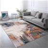 KTYUTJDH Tappeti,Grigio Beige Blu Scuro Arancione Fucsia Astratto Moderno, Multicolore, Rettangolare 200 x 250 cm, Tappeto Grande Salotto Moderno Pelo Corto Lavabile, Tappeti Moderni Soggiorno,