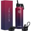 Hydropal Borraccia Termica in Acciaio Inox, Borraccia con Cannuccia 500ml/750ml/1L/1.2L/1.9L, Bottiglia Termica Doppia Parete per Bevande Calde e Fredde, Thermos Senza BPA per Scuola, Sport, Palestra