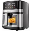 LLIVEKIT 7L Friggitrice ad Aria con Schermo Touch a Colori, Air Fryer XXL con Tecnologia di Circolazione dell'Aria Turbo Migliorata, 95% Meno Olio, 8 Programmi, Finestra Visibile, Luce Integrata, Nero