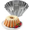 KADAX Gugelhupfform, forma di torta fatta di lamiera zincata, teglia ondulata alta, mescolando la forma della torta per torta e torta al cioccolato, forma della ghirlanda (22,5 cm, argento)