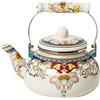 Jiawinng Kettle Smalto Nostalgia Tè Bollitore 2,5 L Stile Fattoria in Stile Retrò Bollitore Di Induzione Fischietto Per Il Bollitore Per La Stufa A Gas Induzione Per La Stufa A Legna,Rosso