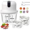 WIYETY Tritacipolle Elettrico WIYETY: Tritacipolle USB Ricaricabile con 3 Bicchieri di Miscelazione 100/250/350ML, Trita Aglio, Trita Cipolle, Taglierina per Carne, Frutta e Cipolle