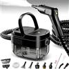 Purova Pulitore a Vapore 2500W, Serbatoio Acqua 1600ML, Maniglia Regolabile in 3 Livelli, Alta Temperatura 105℃ e Pressione 3Bar, Riscaldamento Rapido 15s, 10 Accessori, per Auto, Cucina (Nero)
