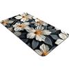 Comart - Tappeto Cucina Austin - Impermeabile - Antiscivolo - Antimacchia - Lavabile in Lavatrice - Passatoia in Poliestere - per Corridoio e Cucina - Made in Italy - Fiori Bianchi - 50x130 cm