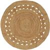 vidaXL Tappeti per area Naturale Ø 150 cm Juta, Salotto, Tappeto in Juta Fai da Te, Moderno Tappeto Rotondo, Morbido ed Eco-Friendly