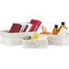 Relaxdays Set da 3 Cestini Portaoggetti, Contenitori Salvaspazio in Bambù per Armadio e Scaffali, Box 3 Misure, Bianco