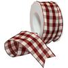 Morex Ribbon Karo Wired Ribbon, 1 - 1/5,1 cm da 20,1 m., Bordeaux