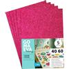 m-office Fogli di Gomma Eva Colorata Glitterata, Gomma Crepla per Scrapbooking, Scuola, Cartoncini Creativi, Lavoretti, Torte Scenografiche, Scuola o Progetti Artistici 40x60cm (Fucsia, 5uds)