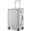 LANMOU Bagaglio a mano, valigetta rigida da 20 pollici, telaio in alluminio, con 4 ruote, TSA, porta USB e porta tazza, trolley a mano con lucchetto a 3 cifre, 56 cm