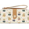AfitLulu Portafogli da donna a forma di orso, con tasca per monete, portafogli bifold con cerniera e bottone a pressione, borsa sottile da donna, Giallo, Medium-sized, Minimalista