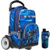 Shout Zaino Trolley Sganciabile 2 in 1 per Bambini Scuola Elementare e Media con Ruote in Gomma, 4 Scomparti e Portaborraccia - D-Touch Spray Boy C/Clip-On 32x20x43 cm 28L