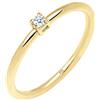 Elli Premium Anello di Fidanzamento da Donna in Oro Giallo con Diamante 0.03ct