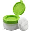 Upstore 1 contenitore per cipria da bagno in polvere vuoto in plastica per la cura della pelle del bambino, con soffio di polvere morbido e setaccio, verde, 9,6 x 6,6 cm